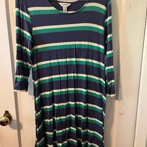 Arizona Striped Dress in Blue and Green